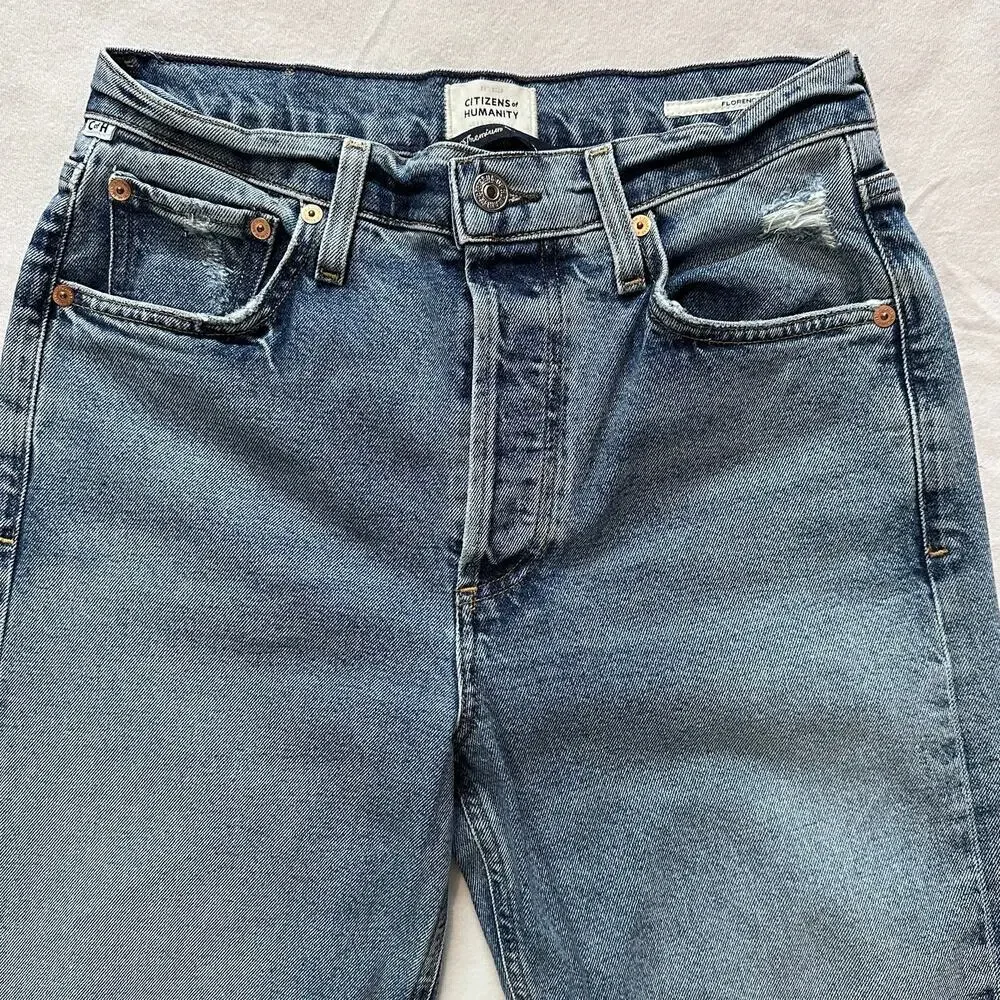 Citizens of Humanity Florence Jeans Size 26 High Rise Straight Raw Hem
